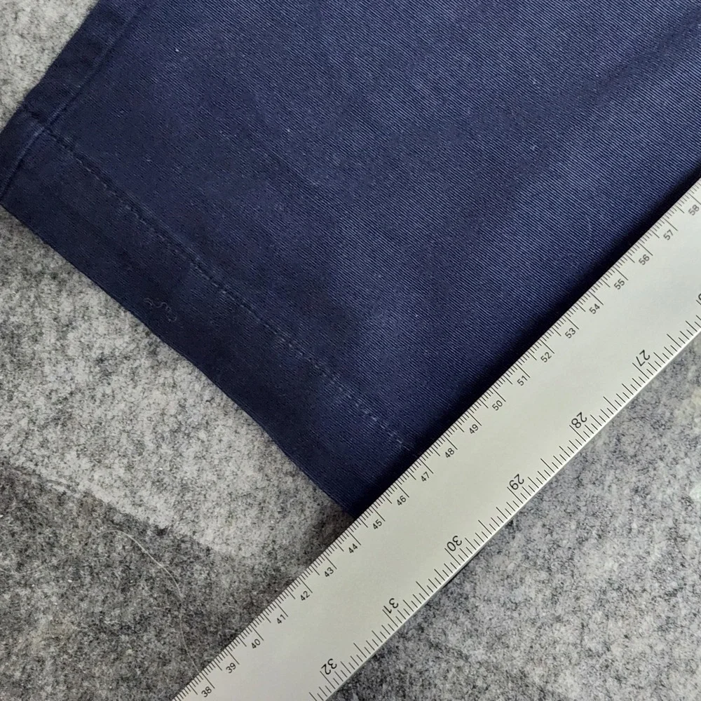 Wellen Chino Pants Men 34x30 Blue Utility Workwear Made in USA Flat Front Pocket